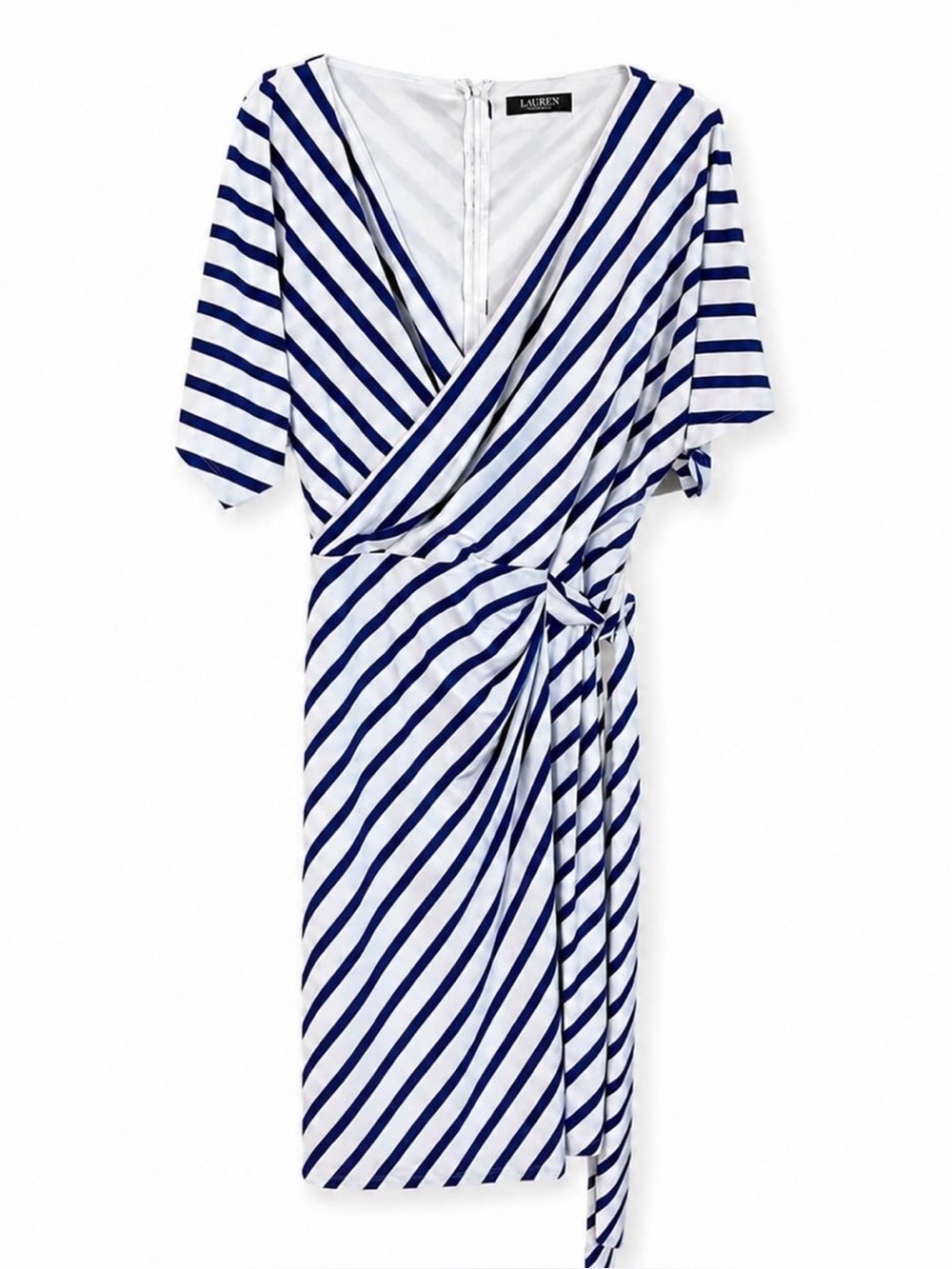 Ralph Lauren Coastal Chic Striped Wrap Wrap Dress Size M